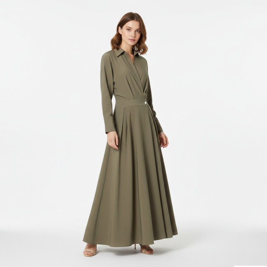 Women’s Long Shirt-Dress in Cotton-Blend