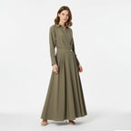 Women’s Long Shirt-Dress in Cotton-Blend