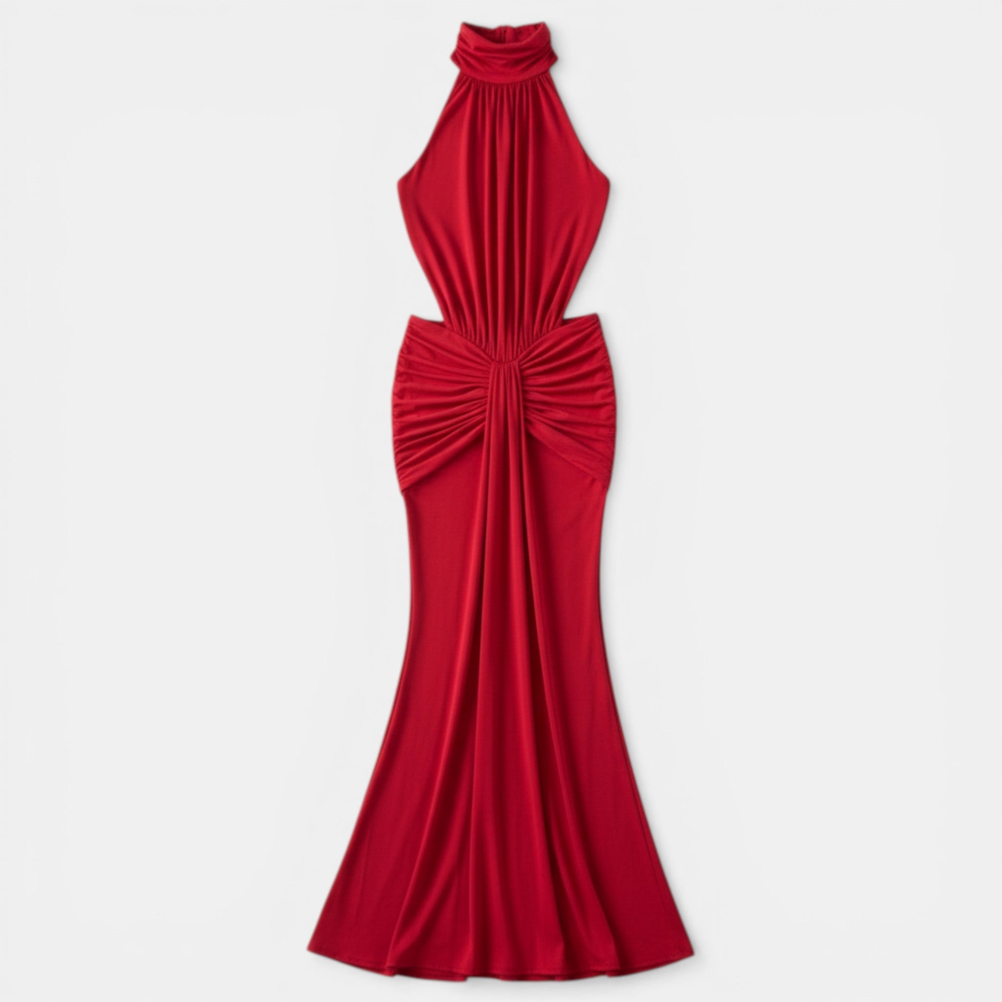 Women’s Off-Shoulder Backless Maxi Dress – Sleeveless Ruffle Design