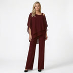Women’s Off Shoulder Two Piece Set – Ruffle Top and Pants