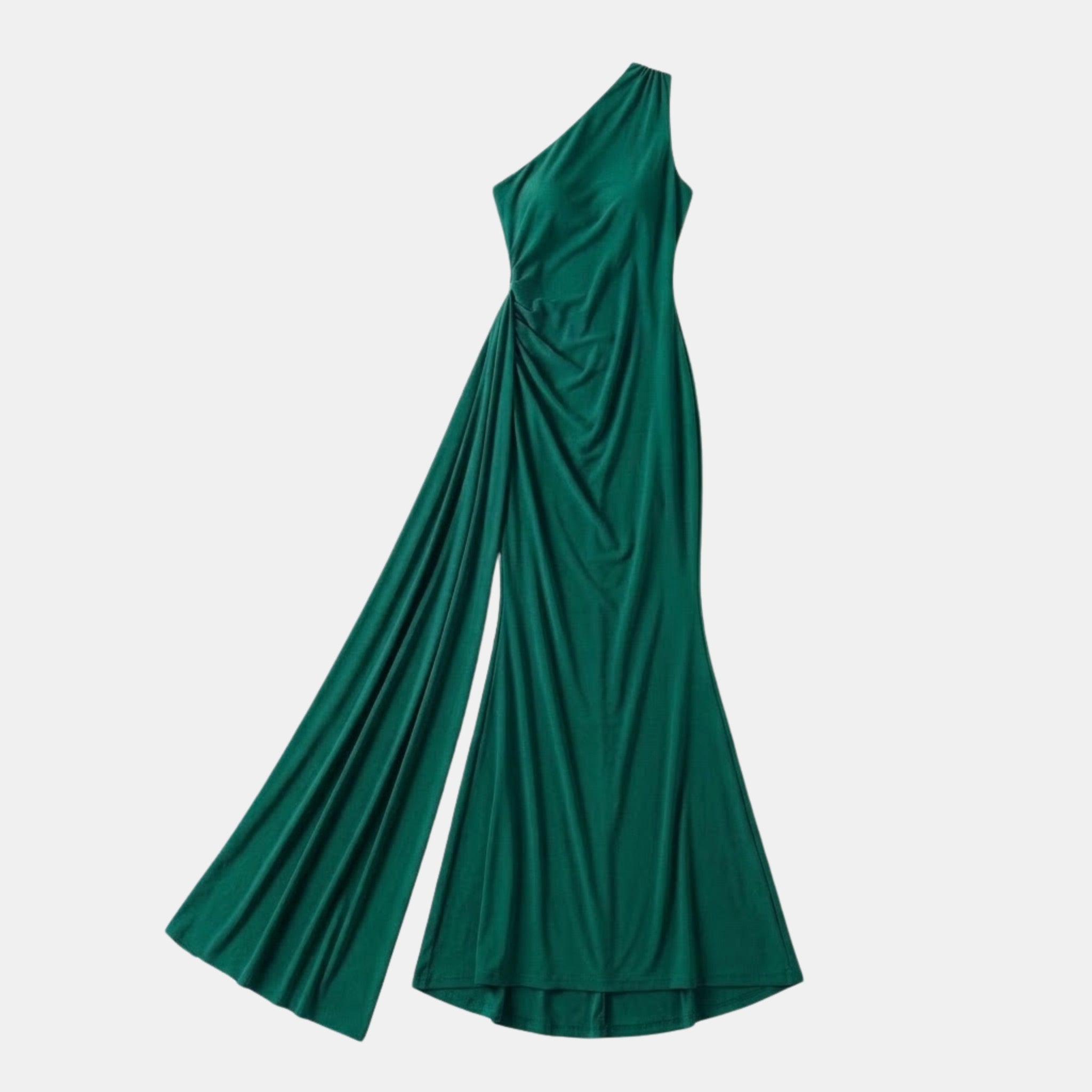 Women’s One Shoulder Backless Maxi Dress – Ruffle Detail Design