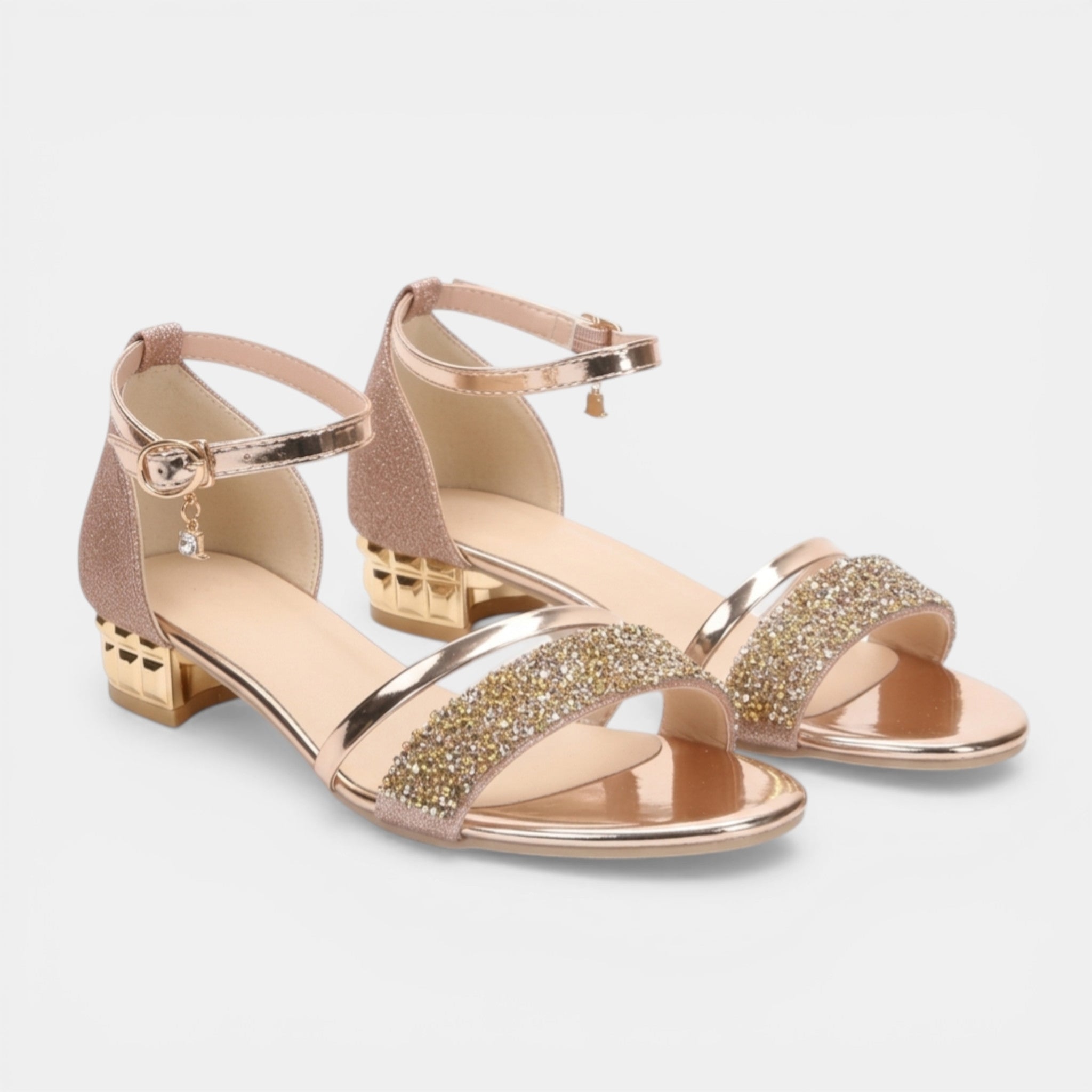 Women’s Open Toe Sandals – Ankle Strap Block Heel
