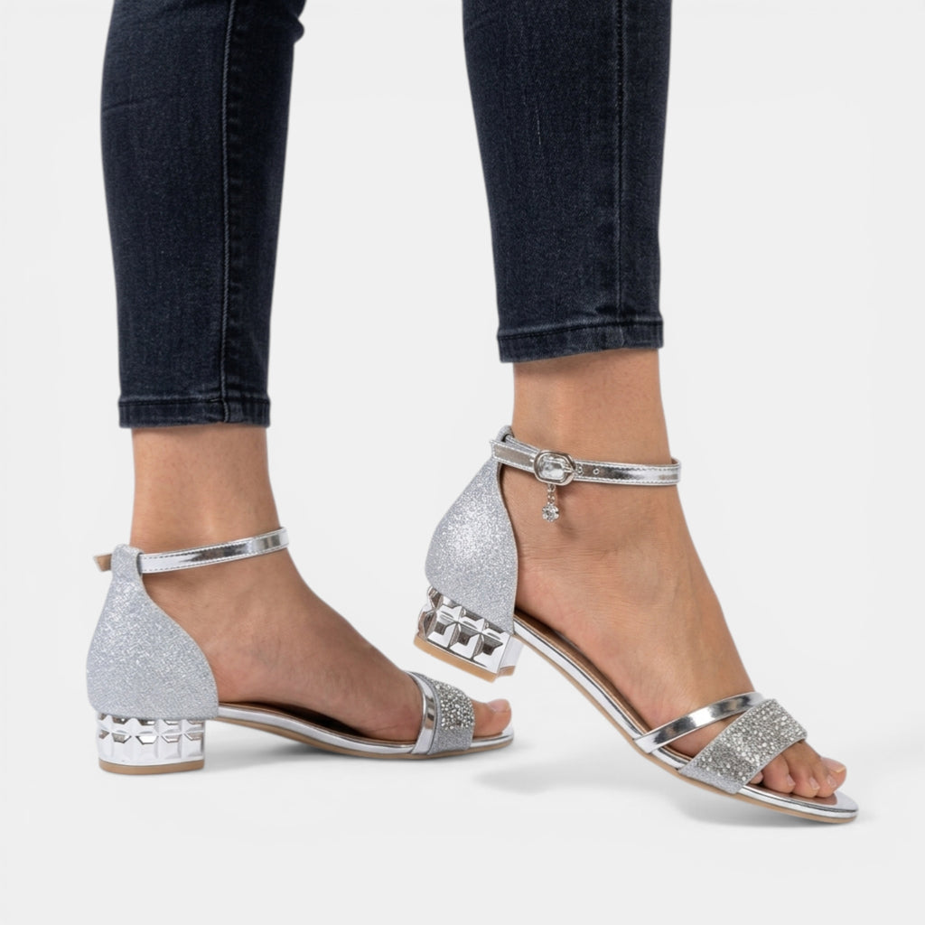 Women’s Open Toe Sandals – Ankle Strap Block Heel