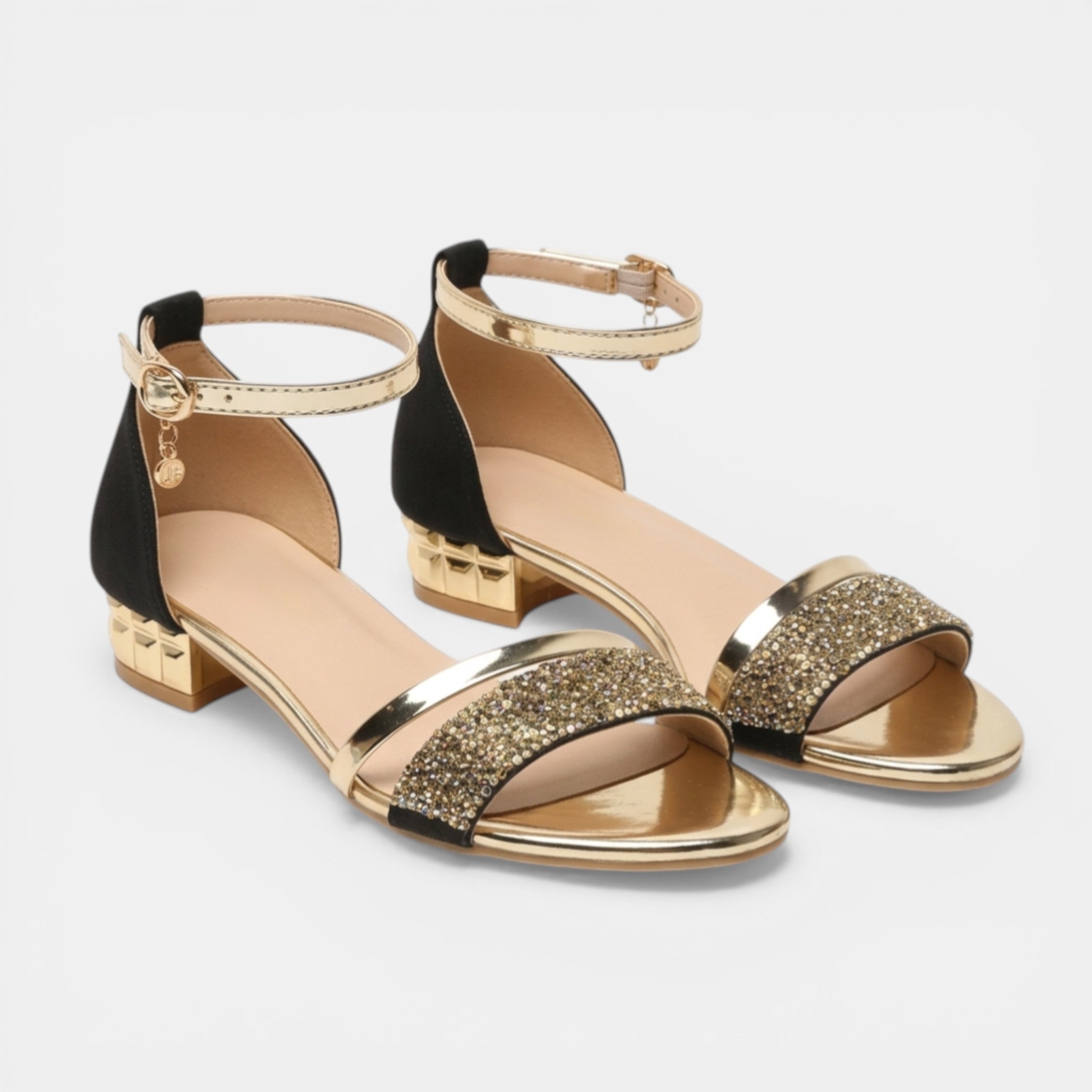 Women’s Open Toe Sandals – Ankle Strap Block Heel