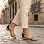 Women’s Open Toe Sandals – Ankle Strap Block Heel