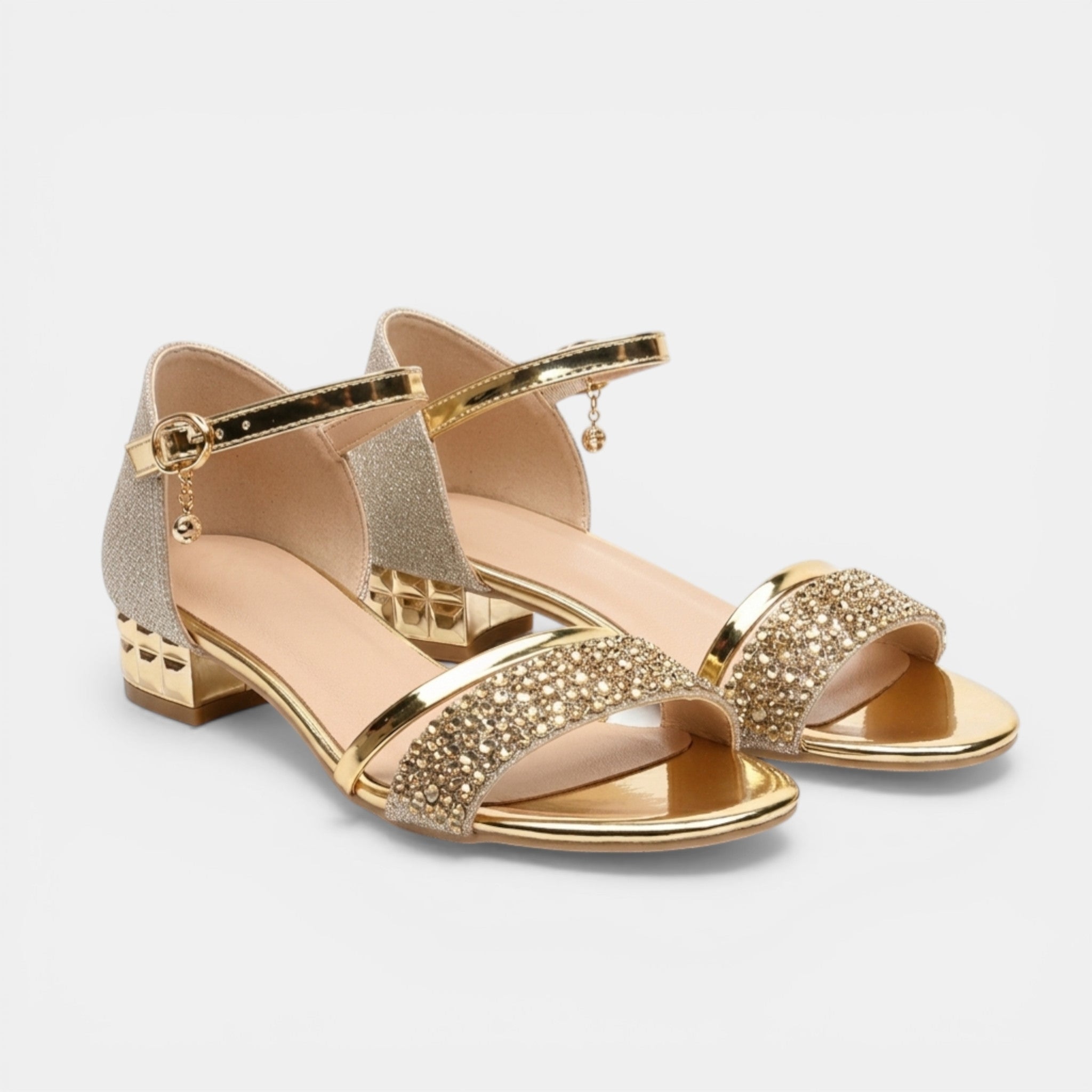 Women’s Open Toe Sandals – Ankle Strap Block Heel