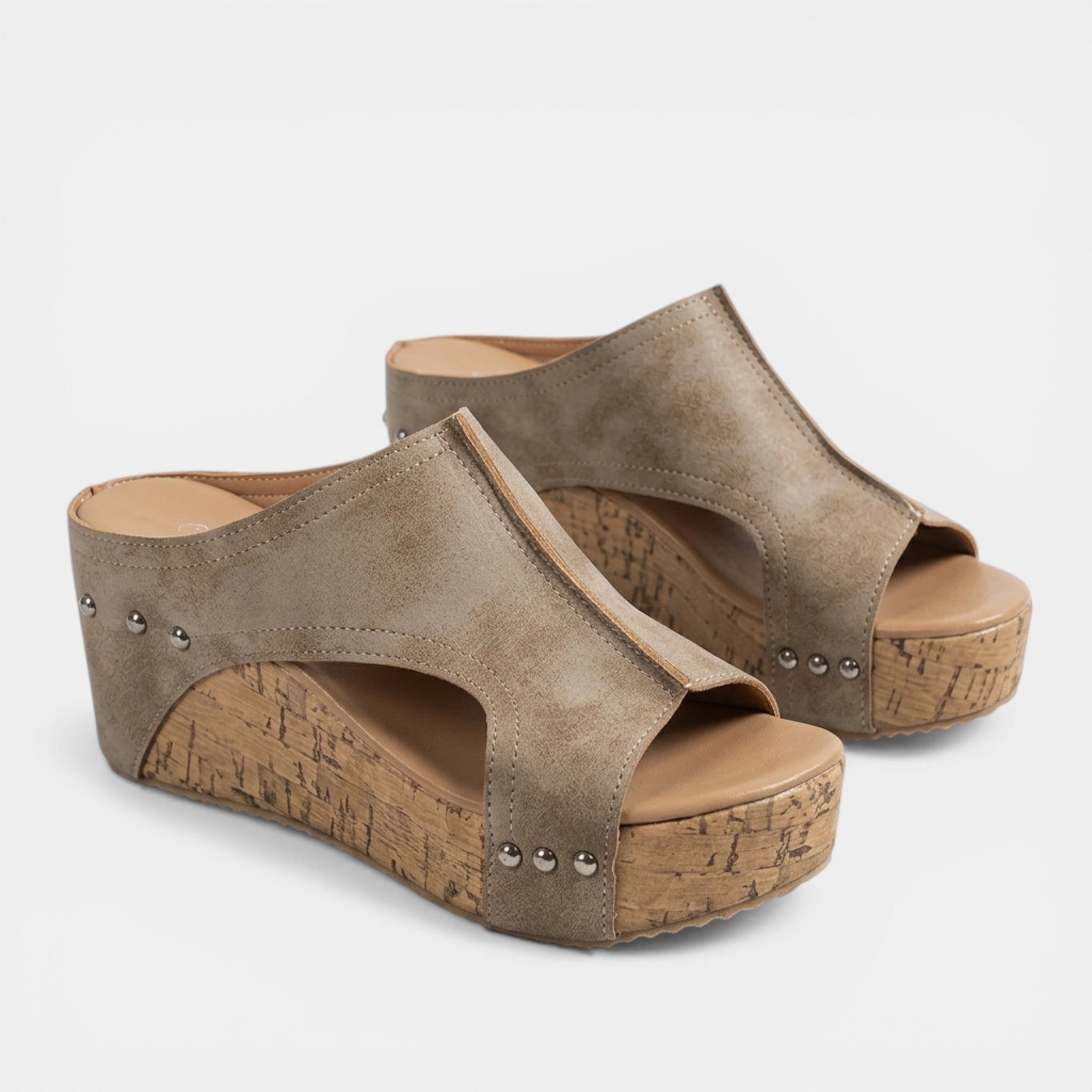 Women’s Open Toe Wedge Sandals – Slip-On Platform Design
