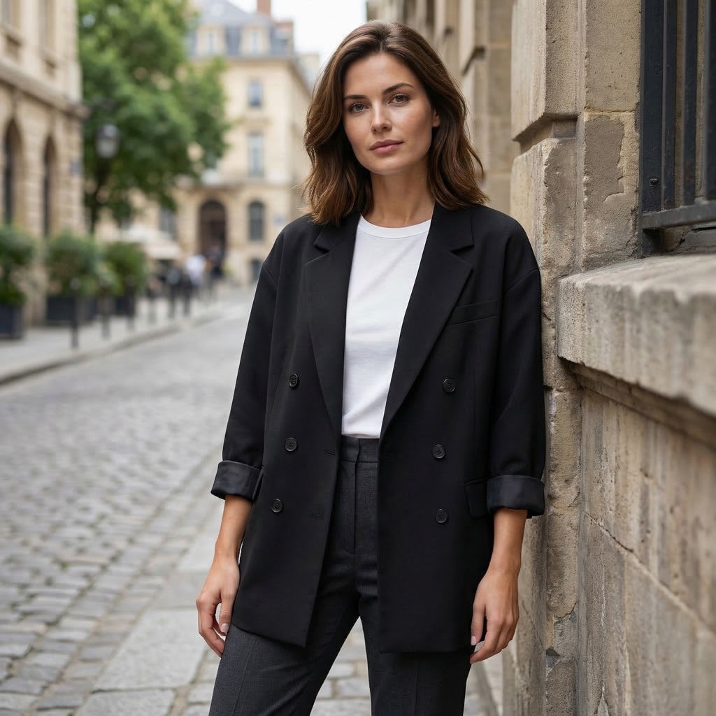 Women’s Oversized Blazer – Single-Breasted Loose Fit Design