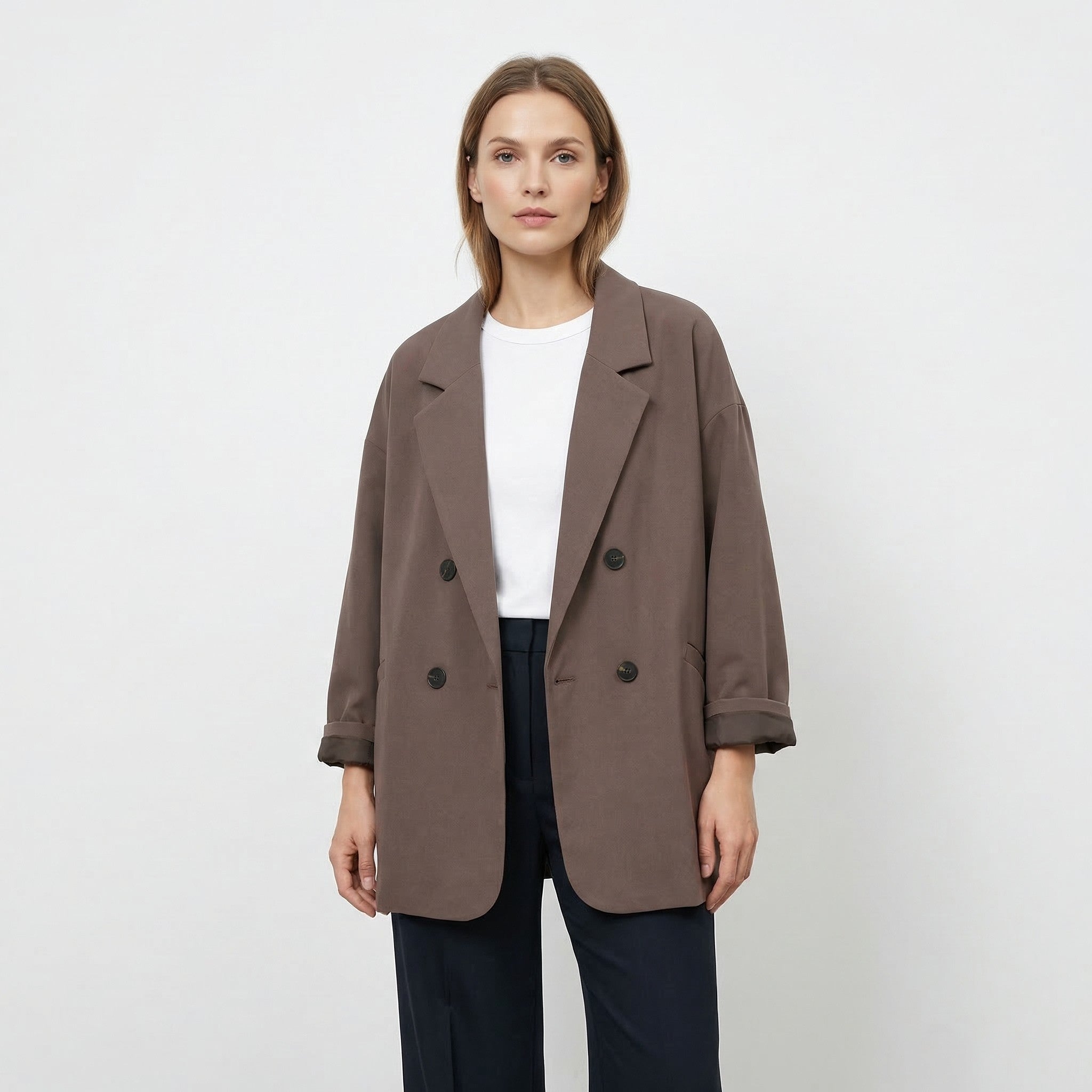 Women’s Oversized Blazer – Single-Breasted Loose Fit Design