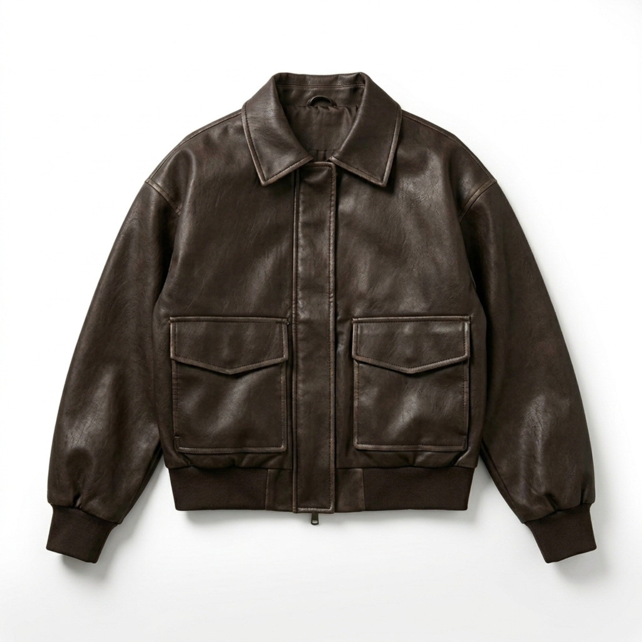 Women’s Oversized Zip-Up Jacket – Ribbed Hem Detail