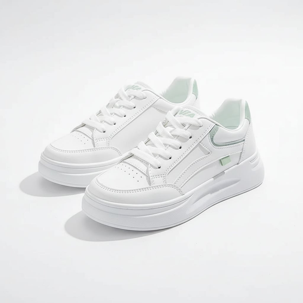 Women’s Platform Sneakers – Lace-Up Low Top Design