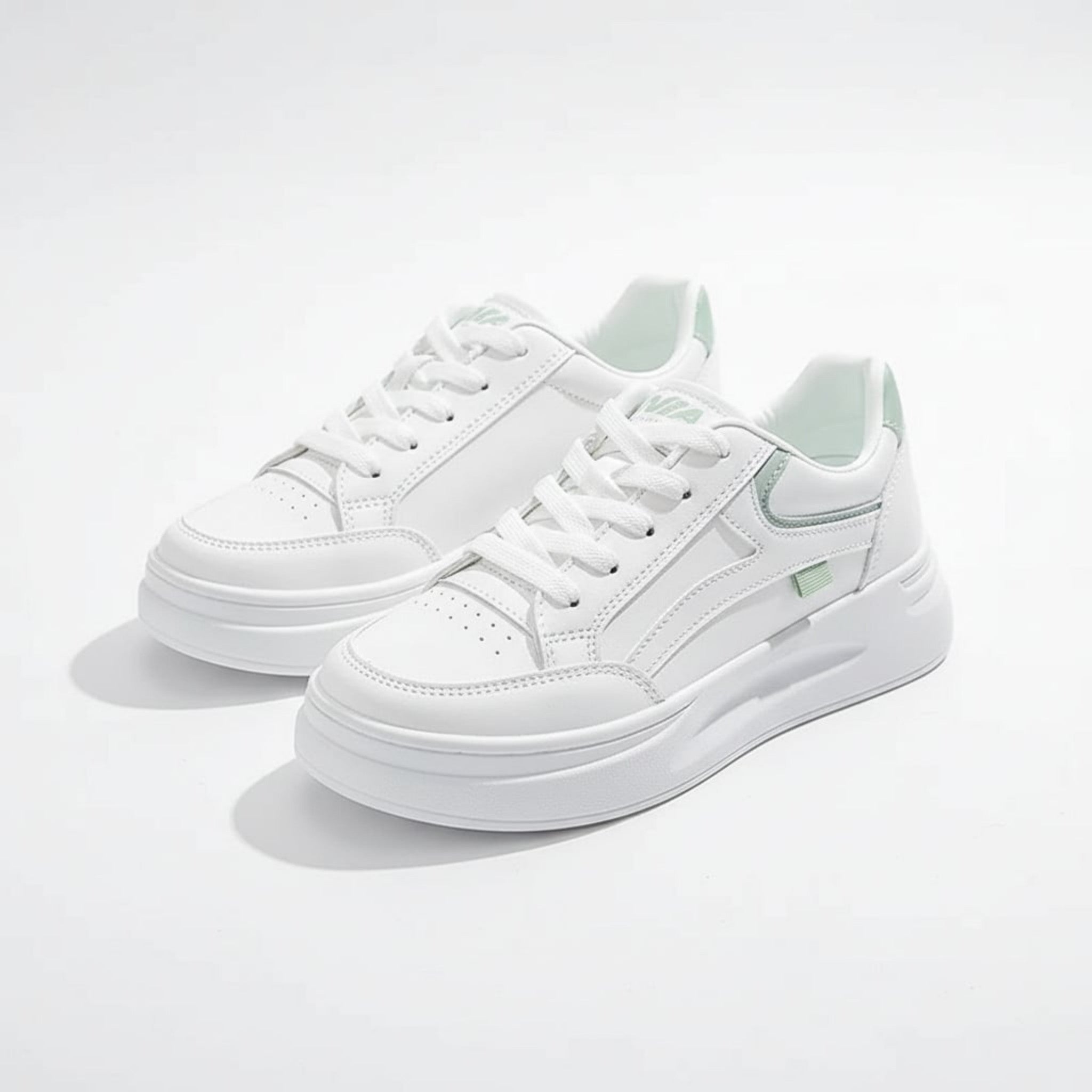 Women’s Platform Sneakers – Lace-Up Low Top Design