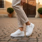 Women’s Platform Sneakers – Lace-Up Low Top Design
