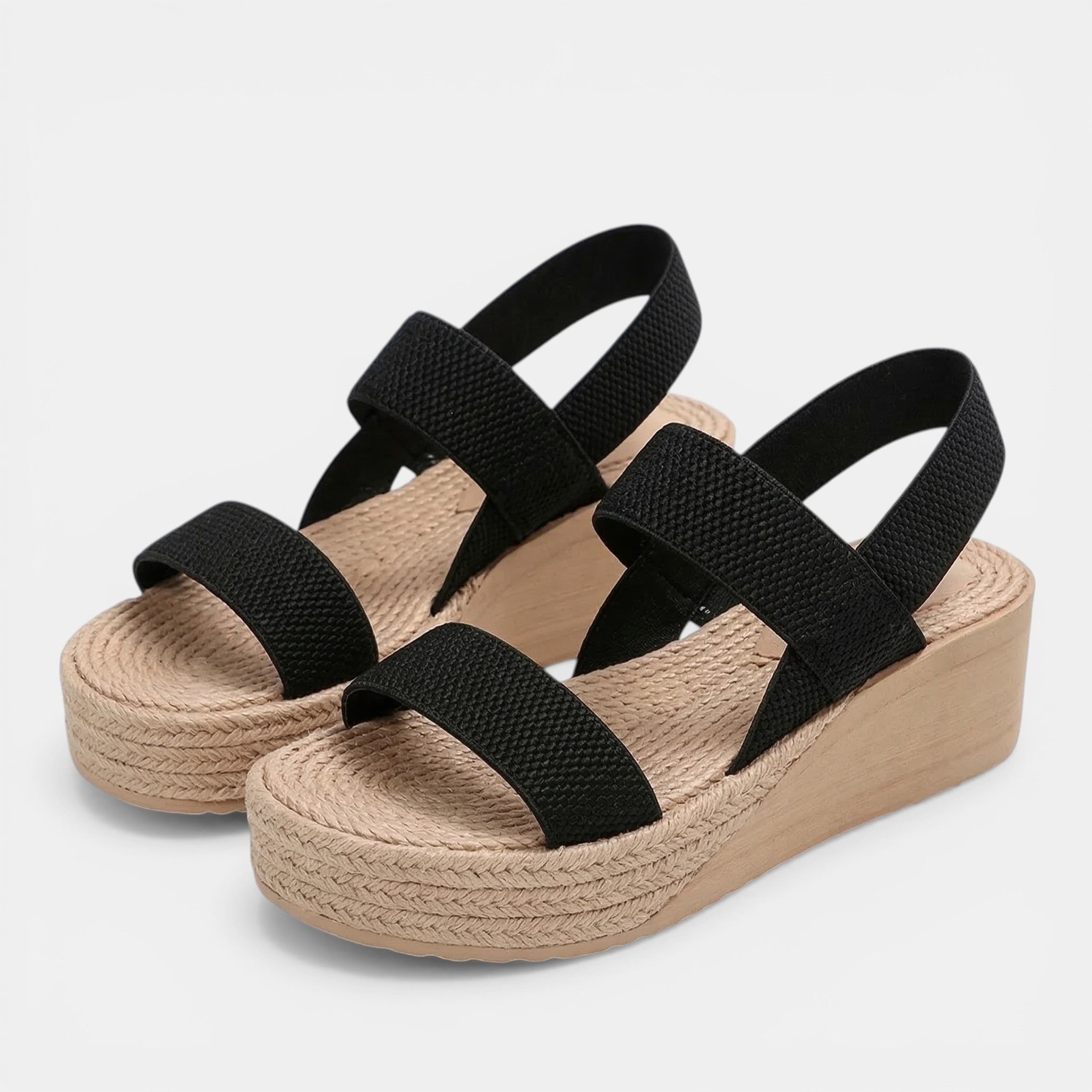 Women’s Platform Wedge Sandals – Open Toe Strap Design