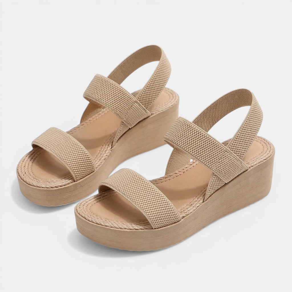 Women’s Platform Wedge Sandals – Open Toe Strap Design