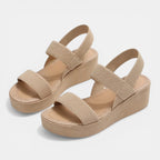 Women’s Platform Wedge Sandals – Open Toe Strap Design