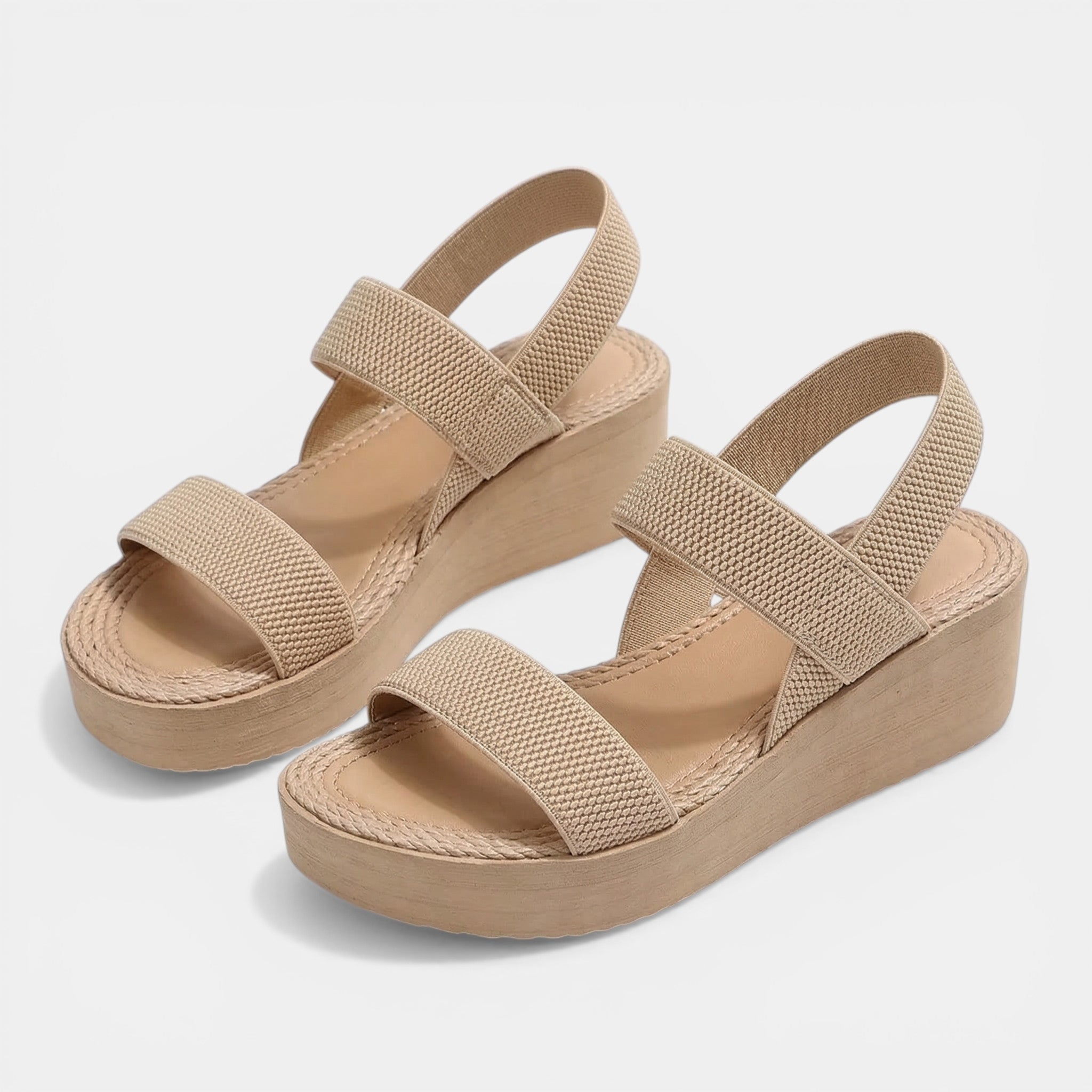Women’s Platform Wedge Sandals – Open Toe Strap Design