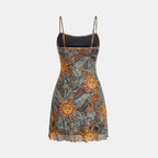 Women’s Printed Mini Sundress – Spaghetti Strap Design