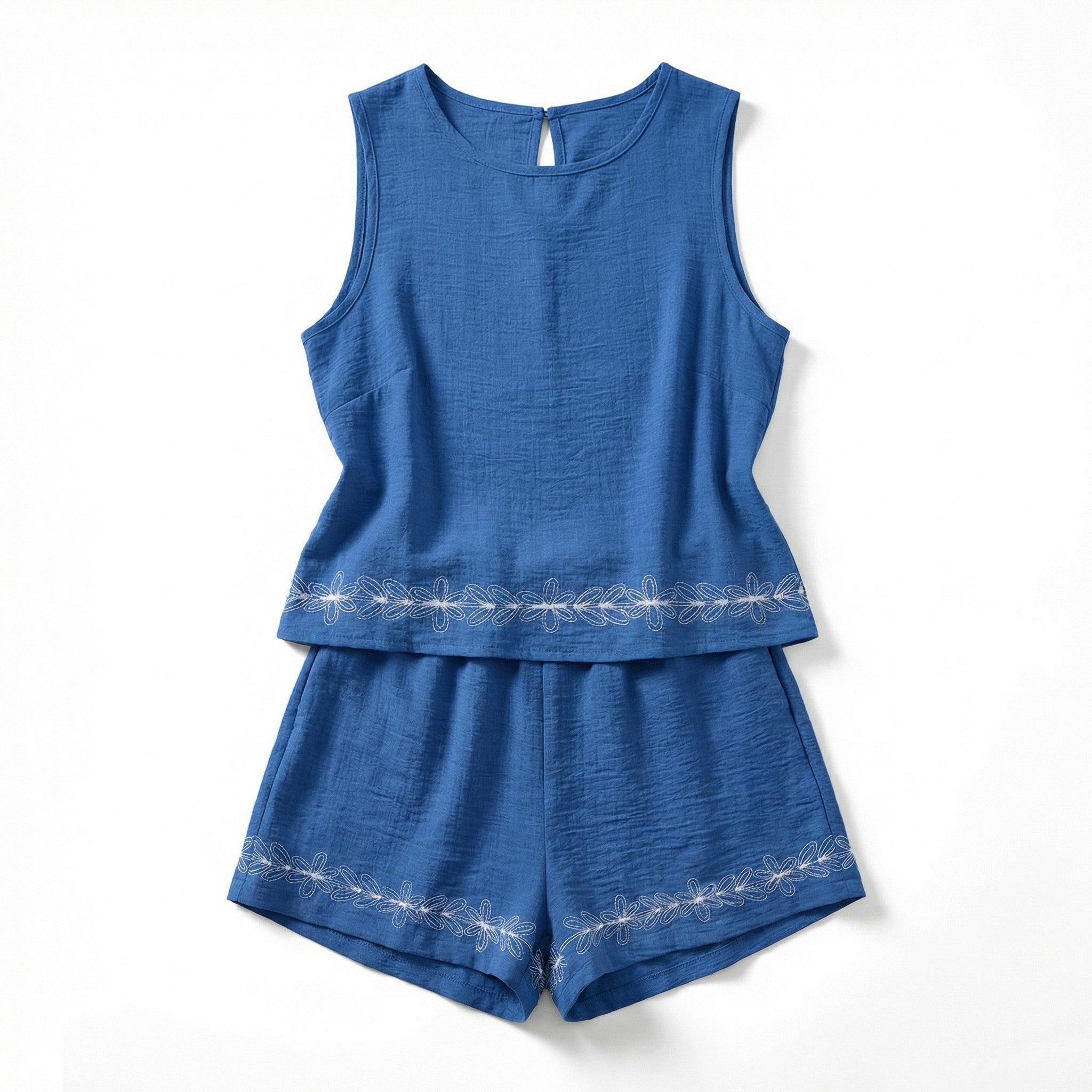 Women’s Printed Two Piece Set – Sleeveless Top and Shorts
