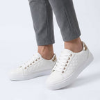 Women’s Quilted Lace-Up Sneakers – Low-Top Casual Style