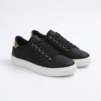 Women’s Quilted Lace-Up Sneakers – Low-Top Casual Style