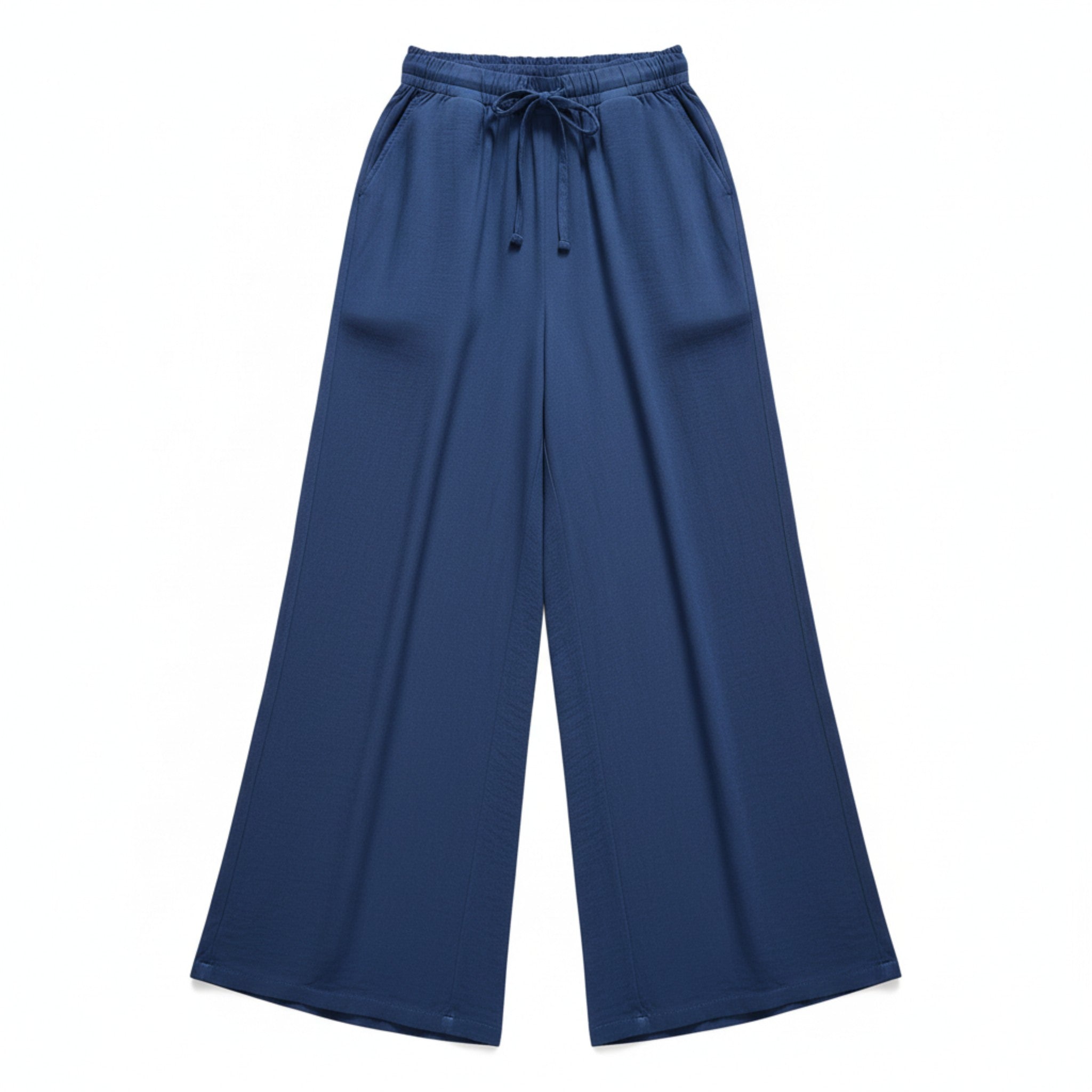 Women’s High-Rise Wide-Leg Pants – Adjustable Waist Tie