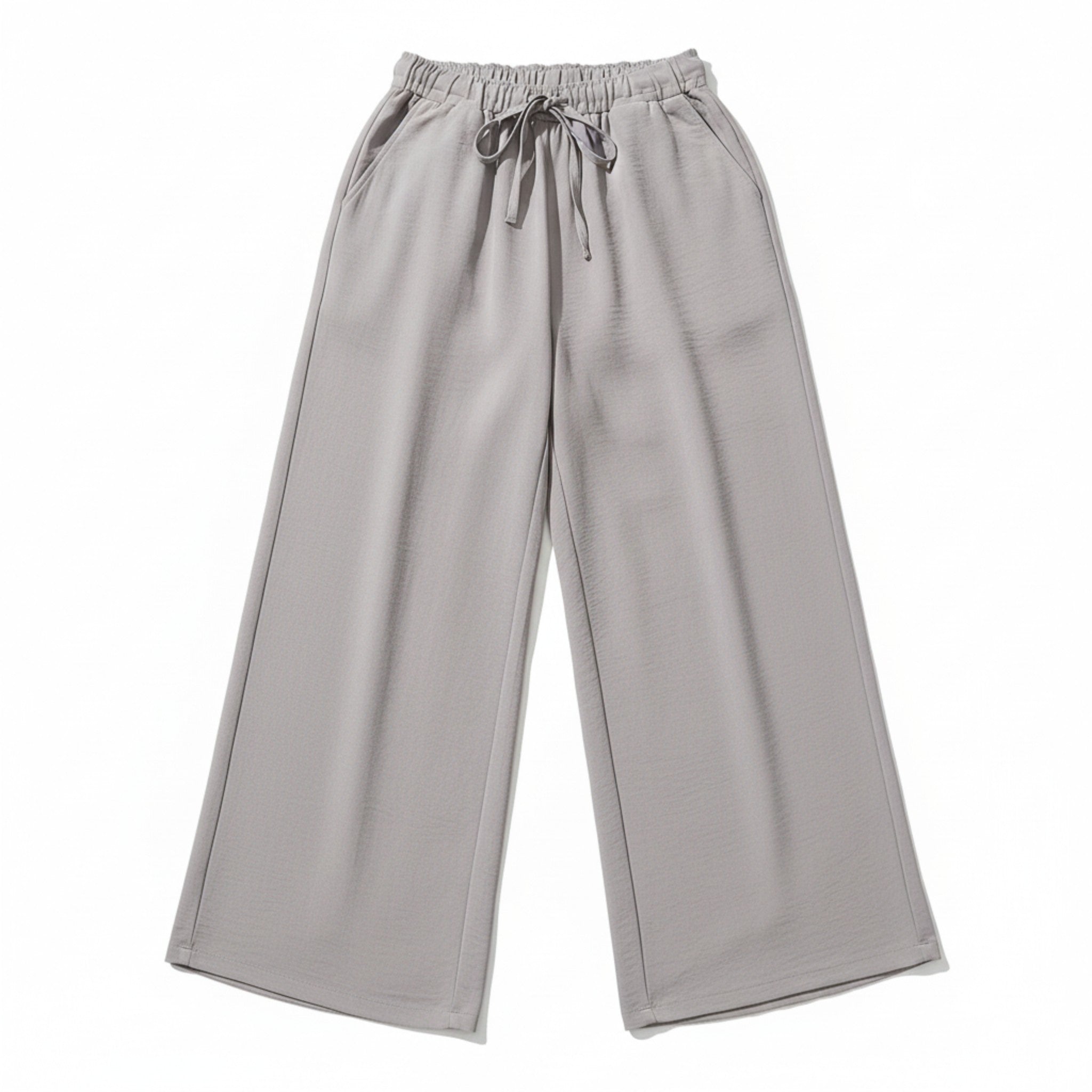 Women’s High-Rise Wide-Leg Pants – Adjustable Waist Tie