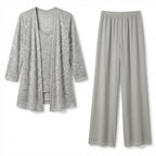 Women’s Sequin Detail Pantsuit – Scoop Neck Jacket Set