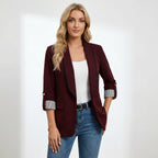 Women’s Single-Button Blazer with cropped sleeves