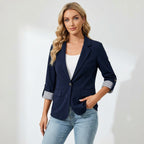 Women’s Single-Button Blazer with cropped sleeves