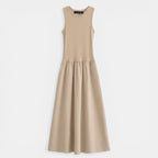 Women’s Sleeveless A-Line Dress – Long Length Casual Design