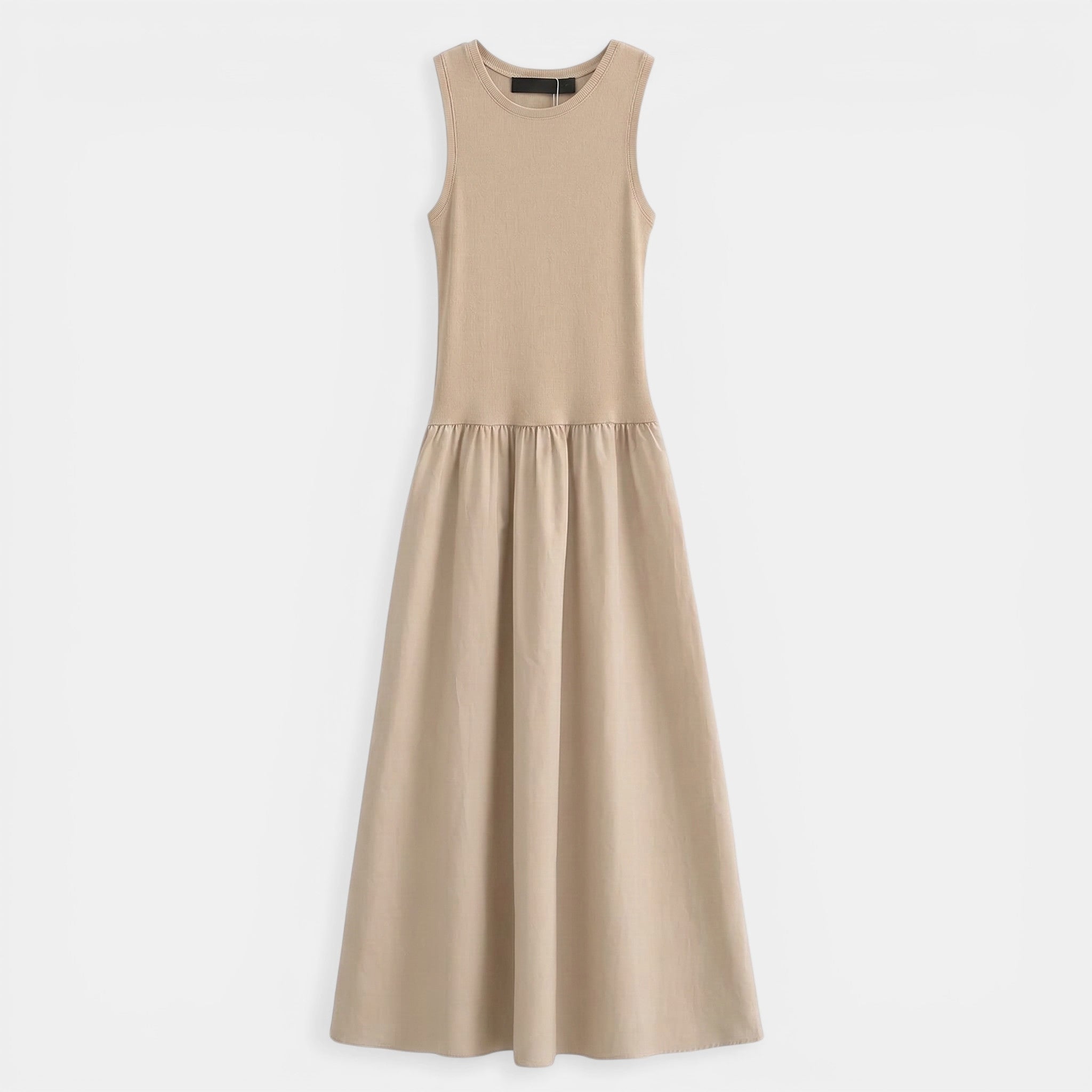 Women’s Sleeveless A-Line Dress – Long Length Casual Design