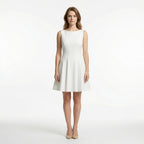 Women’s Sleeveless A-Line Mini Dress – Fitted Waist Flared Skirt