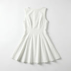 Women’s Sleeveless A-Line Mini Dress – Fitted Waist Flared Skirt