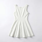 Women’s Sleeveless A-Line Mini Dress – Fitted Waist Flared Skirt