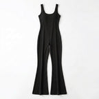Women’s Sleeveless Jumpsuit – Scoop Neck Flared Leg