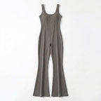 Women’s Sleeveless Jumpsuit – Scoop Neck Flared Leg