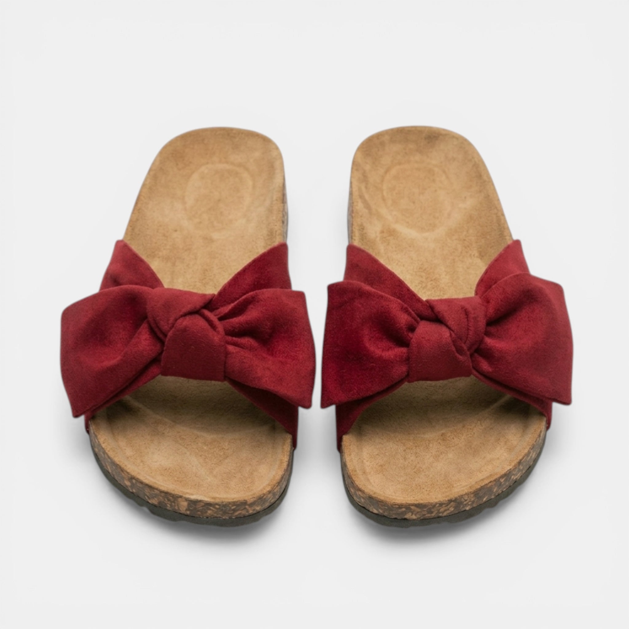 Women’s Slip-On Sandals – Bow Strap Flat Sole