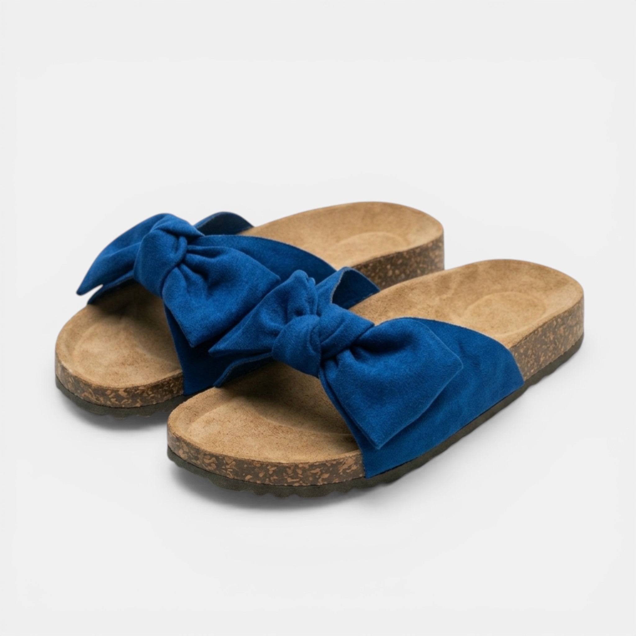 Women’s Slip-On Sandals – Bow Strap Flat Sole
