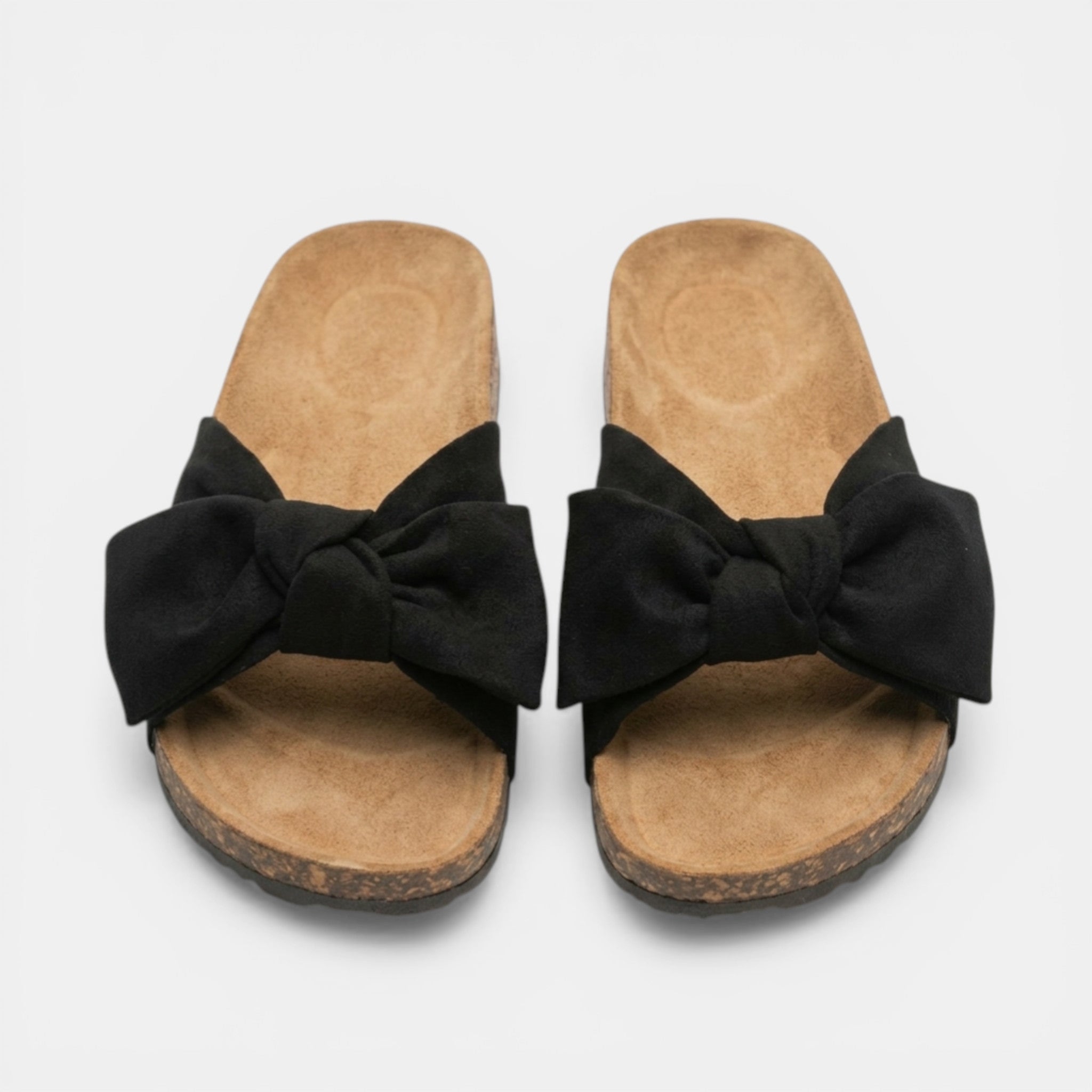 Women’s Slip-On Sandals – Bow Strap Flat Sole