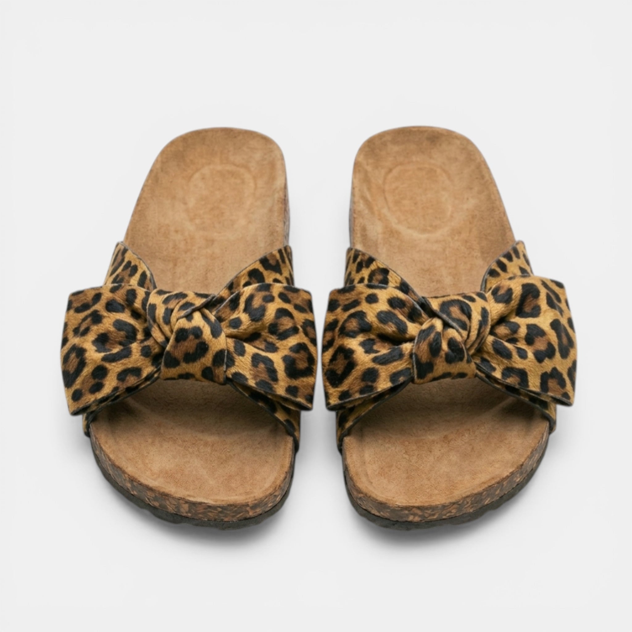Women’s Slip-On Sandals – Bow Strap Flat Sole