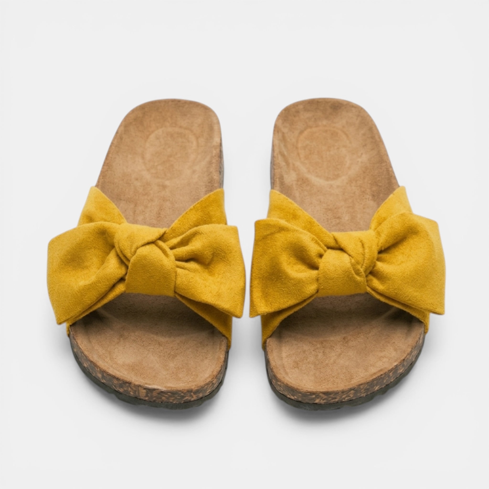 Women’s Slip-On Sandals – Bow Strap Flat Sole