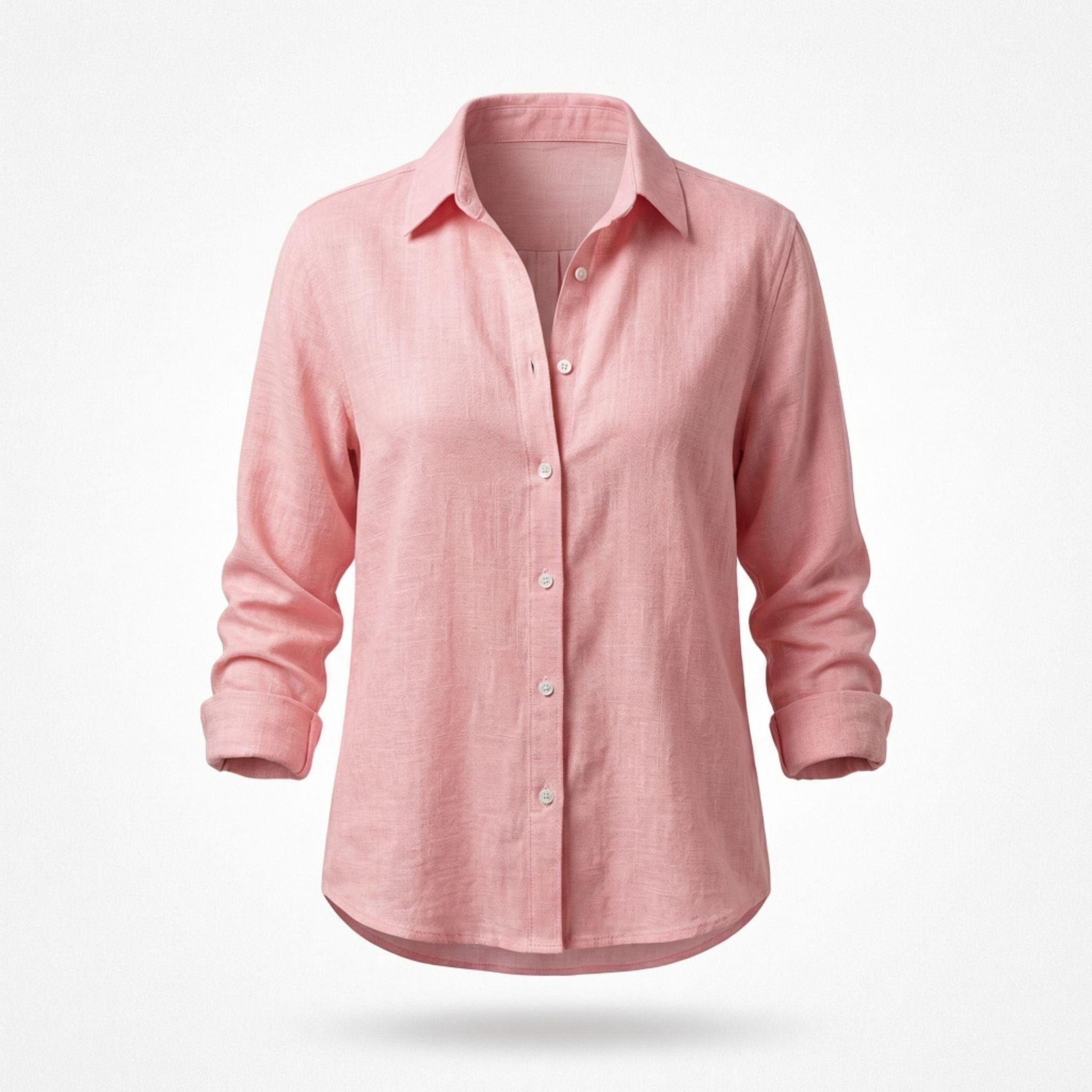 Women’s Linen Look Long Sleeve Shirt – Loose Fit Style