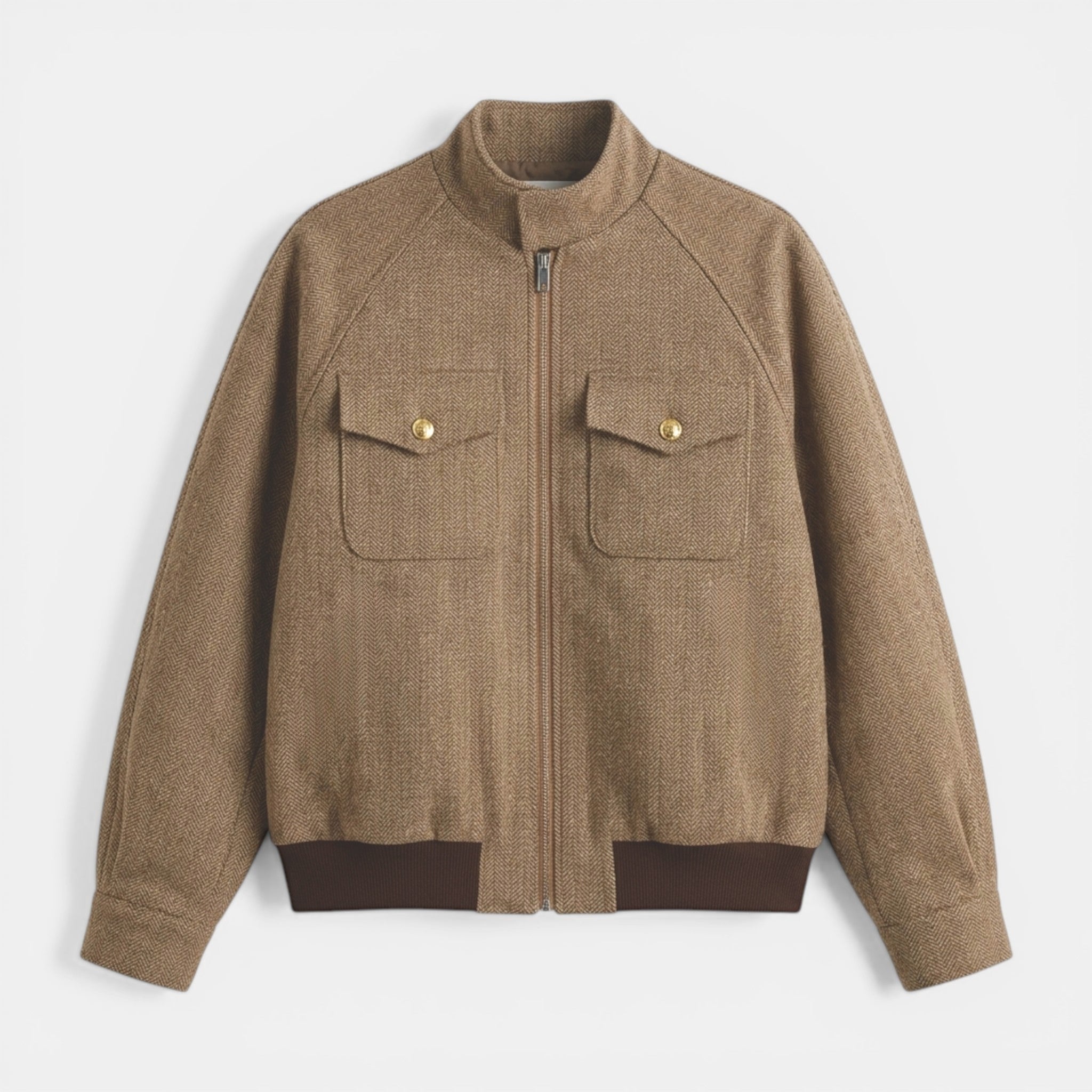 Women’s Stand Collar Jacket – Zip Front Short Jacket