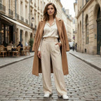 Women’s Straight-Leg Office Pants – Elegant Button Detail Style