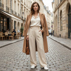 Women’s Straight-Leg Office Pants – Elegant Button Detail Style