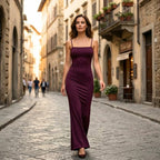Women’s Strapless Maxi Dress – Fitted Column Cut