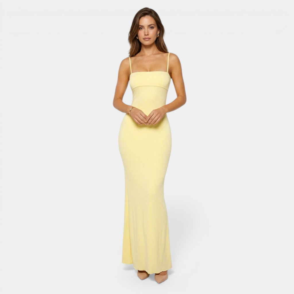 Women’s Strapless Maxi Dress – Fitted Column Cut