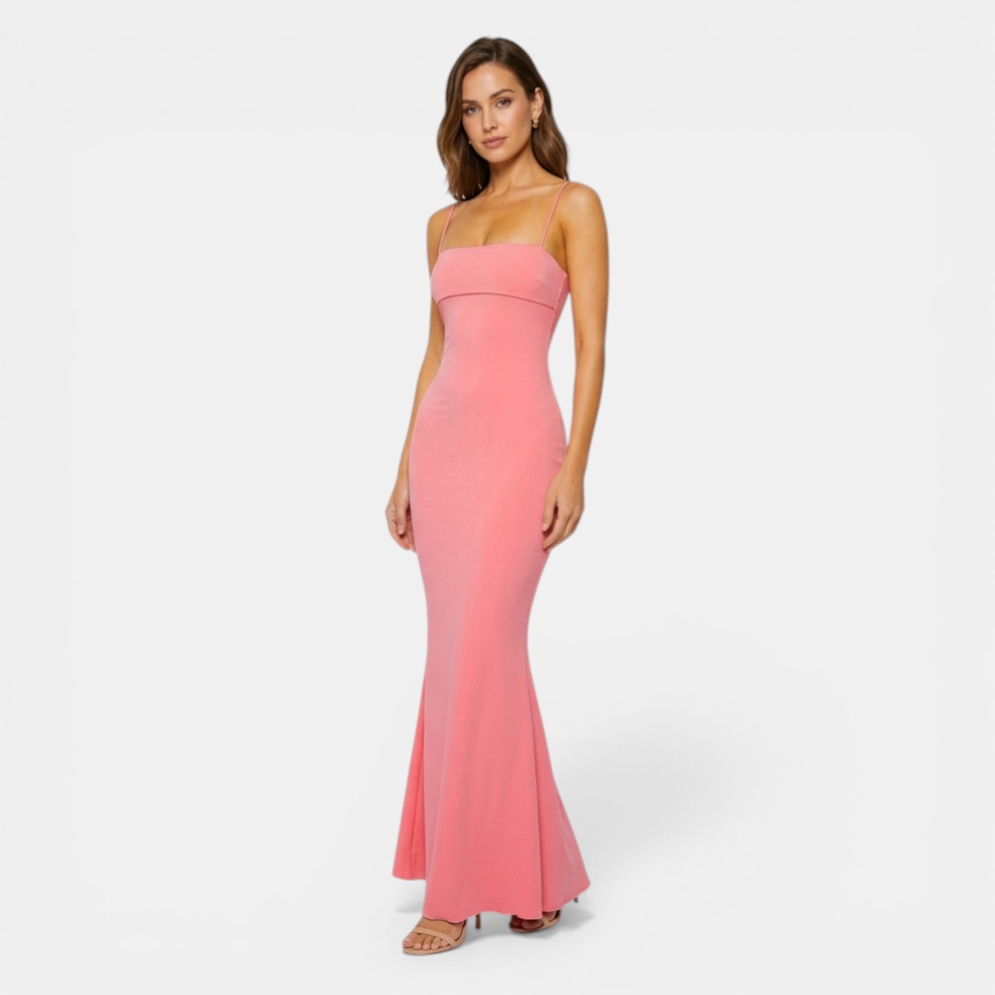 Women’s Strapless Maxi Dress – Fitted Column Cut
