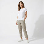 Women’s Striped Wide-Leg Cropped Pants – Casual Lightweight Style